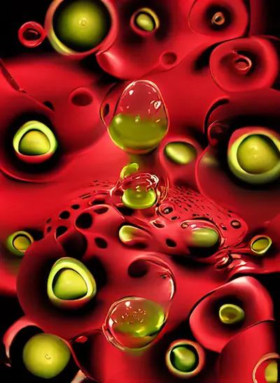 Chartreuse in lava Bubbles by Johnny MEMonic
