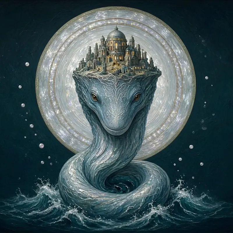 Ossaral, Leviathan of the Glass Sea, a guardian spirit of Nhoravel by Johnny MEMonic