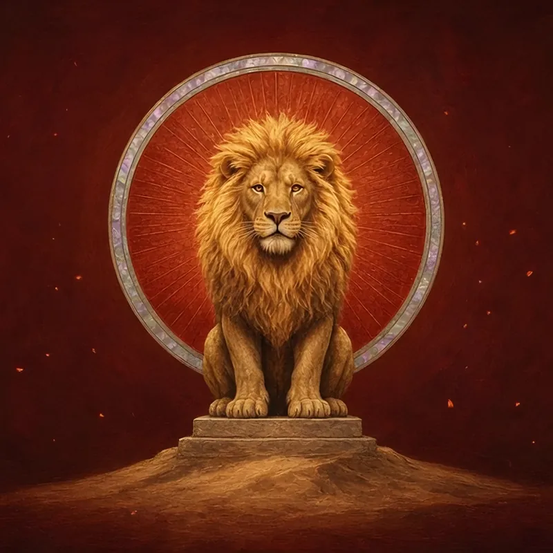 Auravax, the Sunward Lion, a guardian spirit of Nhoravel by Johnny MEMonic