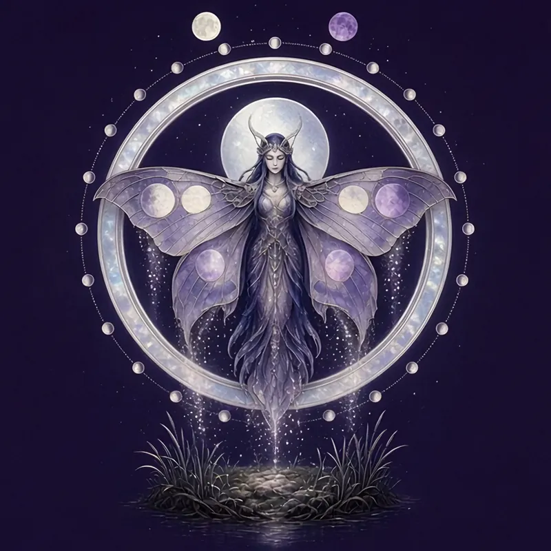Selunei, the Moon-Moth Queen, a guardian spirit of Nhoravel by Johnny MEMonic